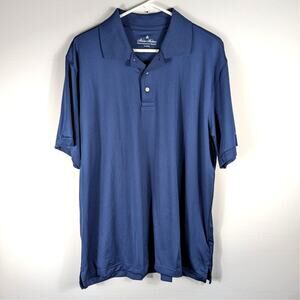 Brooks Brothers Mens XL Performance Polo Shirt Blue Stretch Short Sleeve Golf